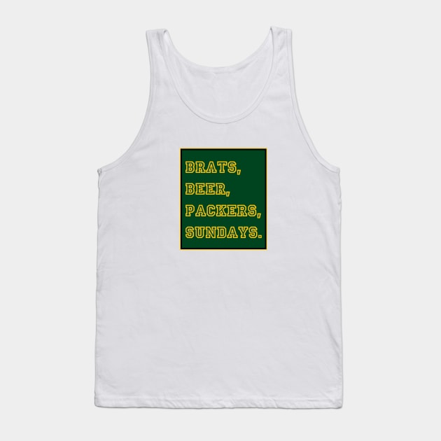 Green Bay Game Day Tank Top by KrissyK